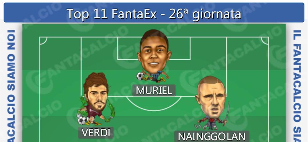 Top 11 FantaEx - 26^ giornata (Fantacalcio.it) Top 11 FantaEx - 26^ giornata (Fantacalcio.it)