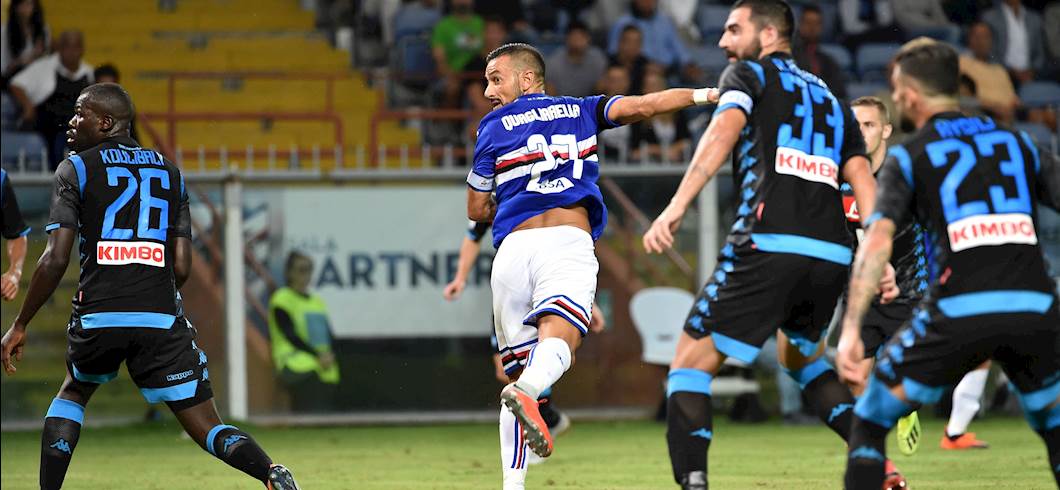Gol di tacco di Quagliarella, Sampdoria-Napoli (Getty Images) Gol di tacco di Quagliarella, Sampdoria-Napoli (Getty Images)