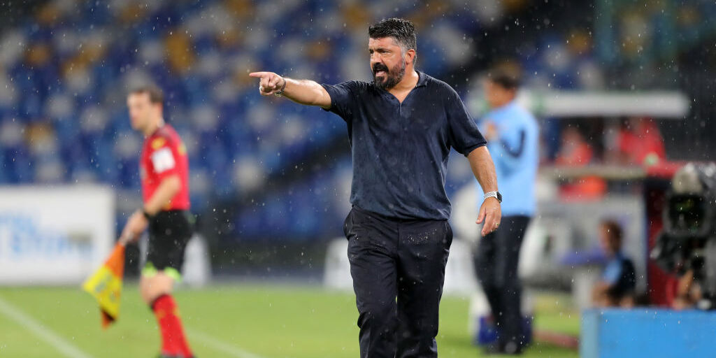 L\'allenatore del Napoli Gattuso (Getty Images) L\'allenatore del Napoli Gattuso (Getty Images)