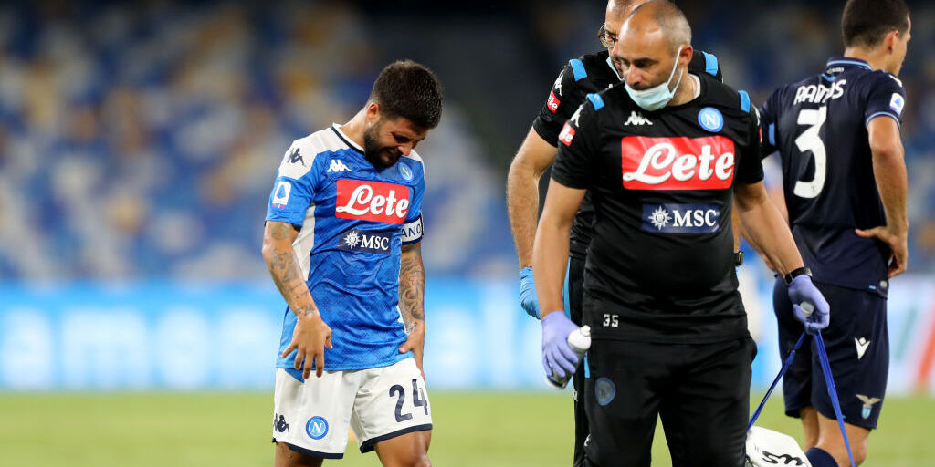 Insigne dolorante durante il match contro la Lazio (Getty Images) Insigne dolorante durante il match contro la Lazio (Getty Images)