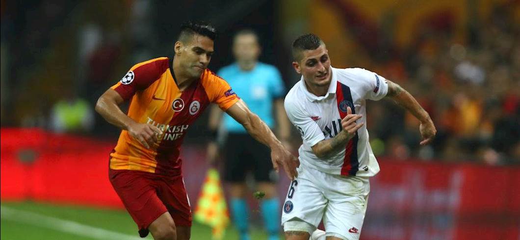 Radamel Falcao con Verratti (getty) Radamel Falcao con Verratti (getty)