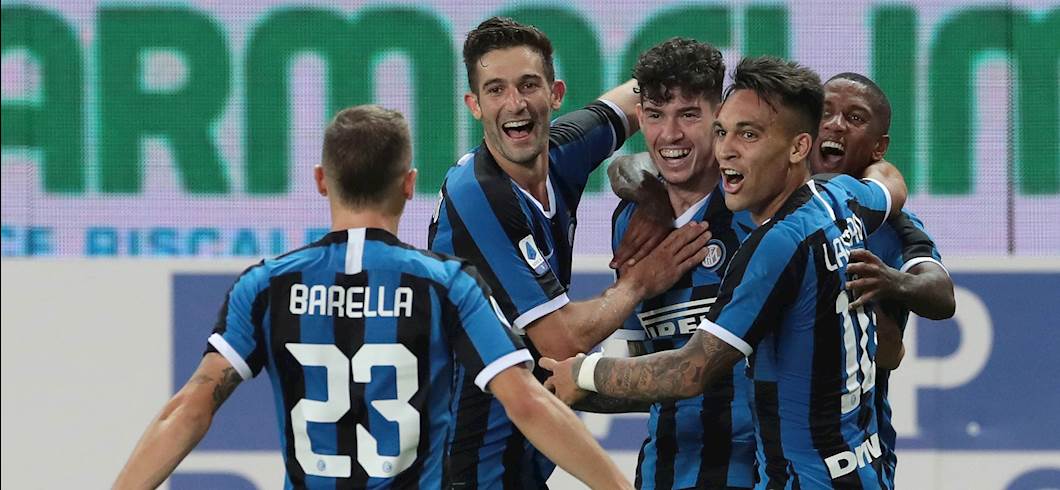 L\'esultanza dei giocatori dell\'Inter (Getty). L\'esultanza dei giocatori dell\'Inter (Getty).