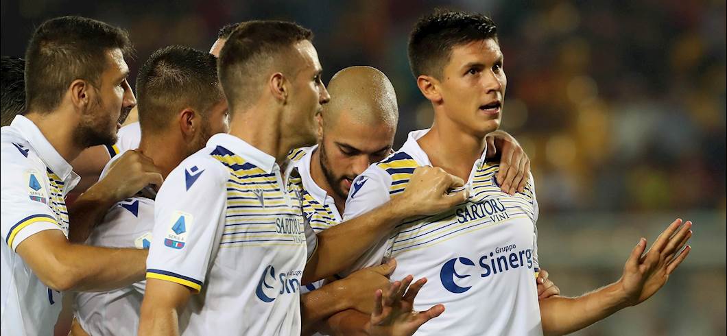 Esultanza Pessina, Lecce-Verona 0-1 (Getty Images) Esultanza Pessina, Lecce-Verona 0-1 (Getty Images)