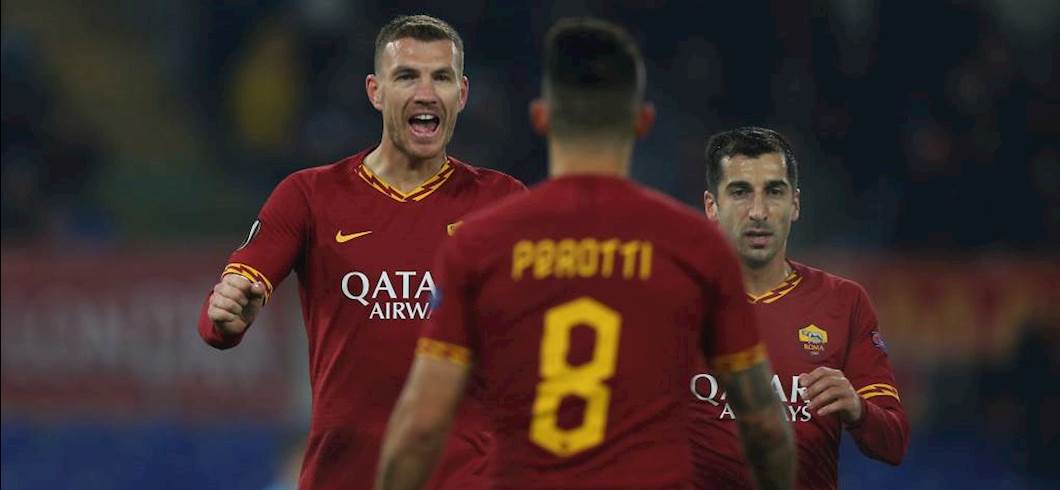 Dzeko e Perotti esultano (getty images) Dzeko e Perotti esultano (getty images)