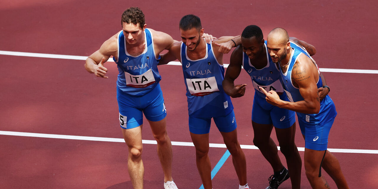 Olimpiadi Tokyo, Italia storica: oro nella staffetta 4x100 (Getty Images) Olimpiadi Tokyo, Italia storica: oro nella staffetta 4x100 (Getty Images)