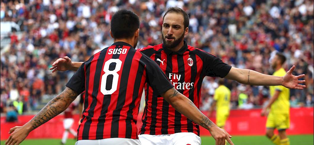 Copertina: Milan, Higuain esalta Suso: già tre assist dello spagnolo per il numero 9