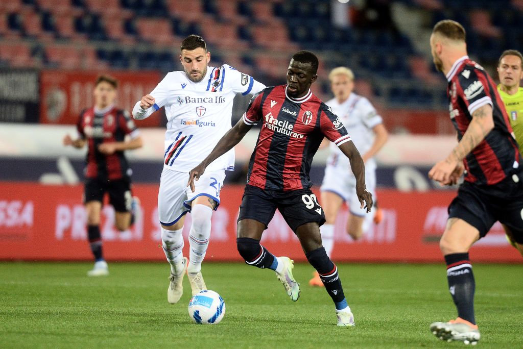 Bologna-Sampdoria, una fase di gioco (Getty Images)