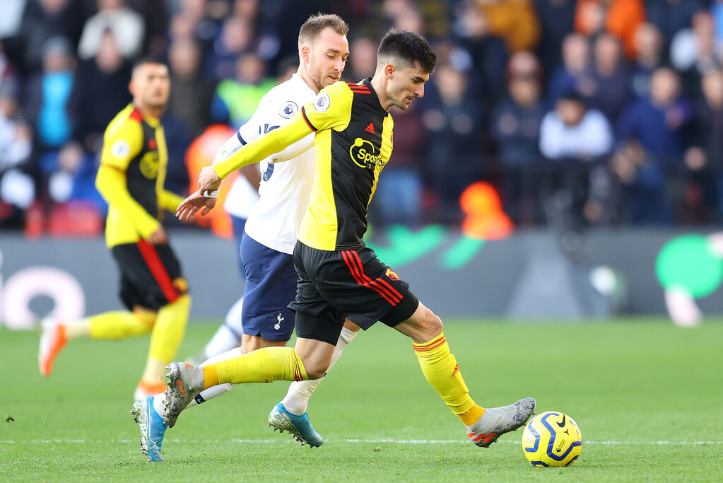 Pussetto al Watford in duello con Eriksen (Getty)