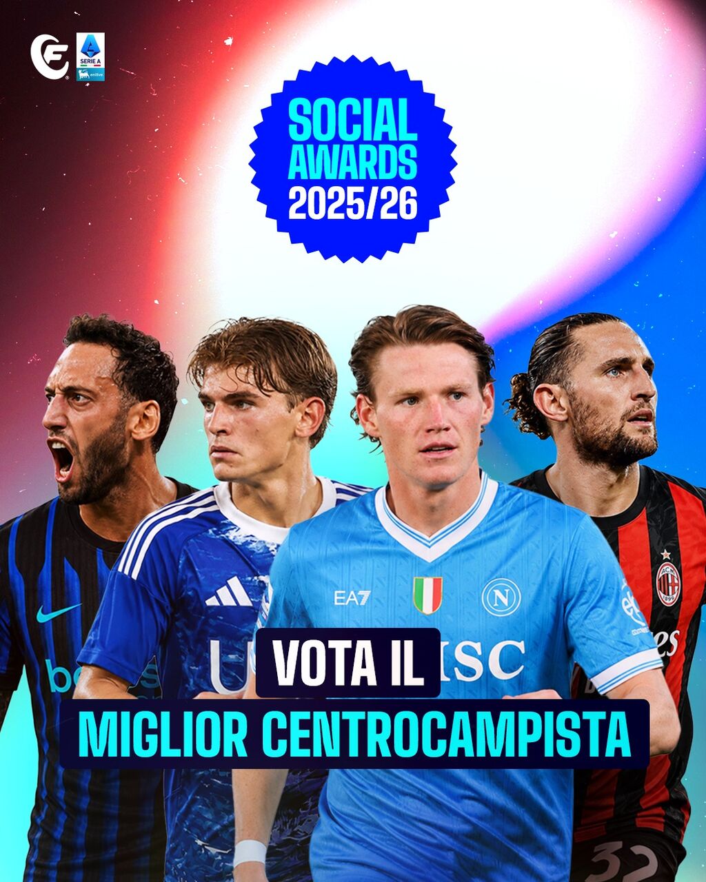 Social Awards 2025/26: vota il miglior centrocampista!
