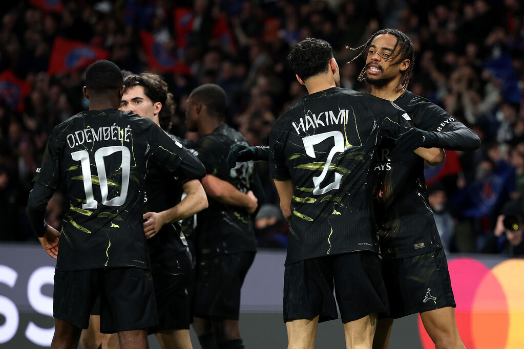 Barcola celebra l'1-0 in Psg-Chelsea (Getty)