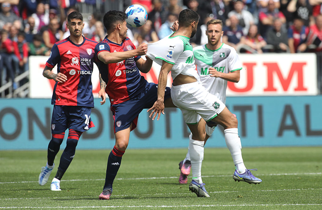 Un momento di gioco tra Cagliari e Sassuolo (Getty Images)