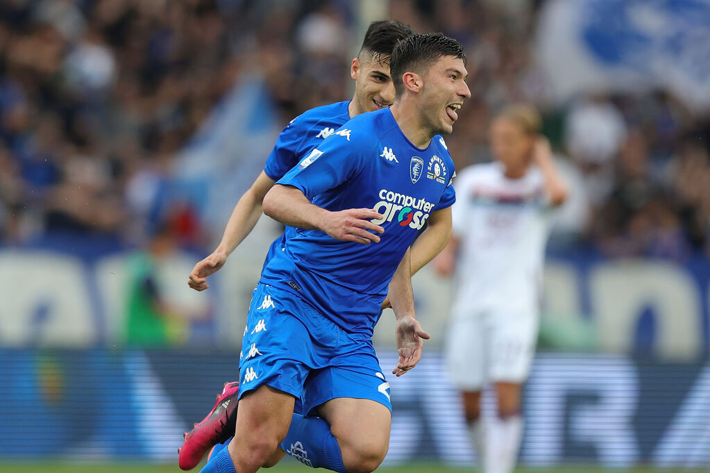 L'esultanza di Cambiaghi in Empoli-Salernitana (Getty Images)