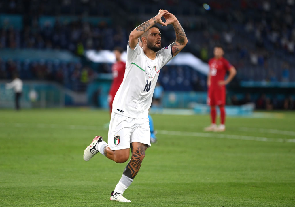 L'esultanza di Insigne dopo il gol di ieri contro la Turchia (getty)
