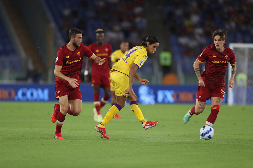 Fiorentina, Maleh durante la partita d'esordio contro la Roma (Getty)