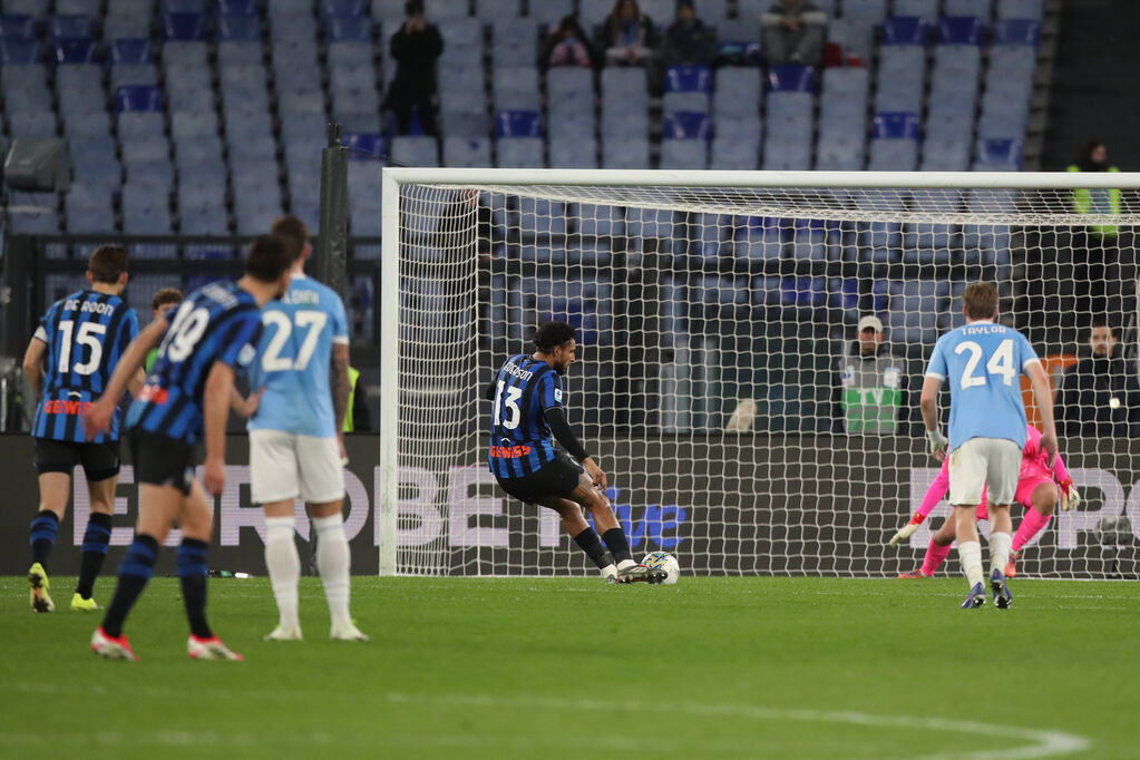 Ederson realizza il gol dell'1-0 dell'Atalanta (Getty Images)