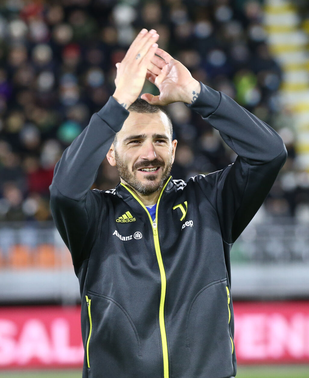 Juventus, Bonucci applaude (getty)