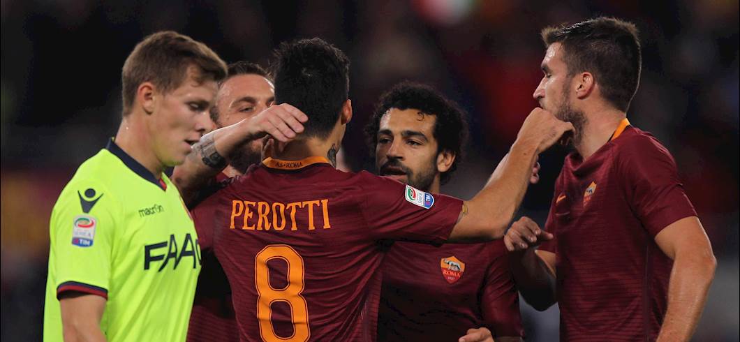 Copertina: Salah imprendibile, è tripletta: la Roma batte 3-0 il Bologna