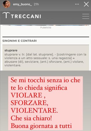 Lo sfogo su Instagram di Emy Buono