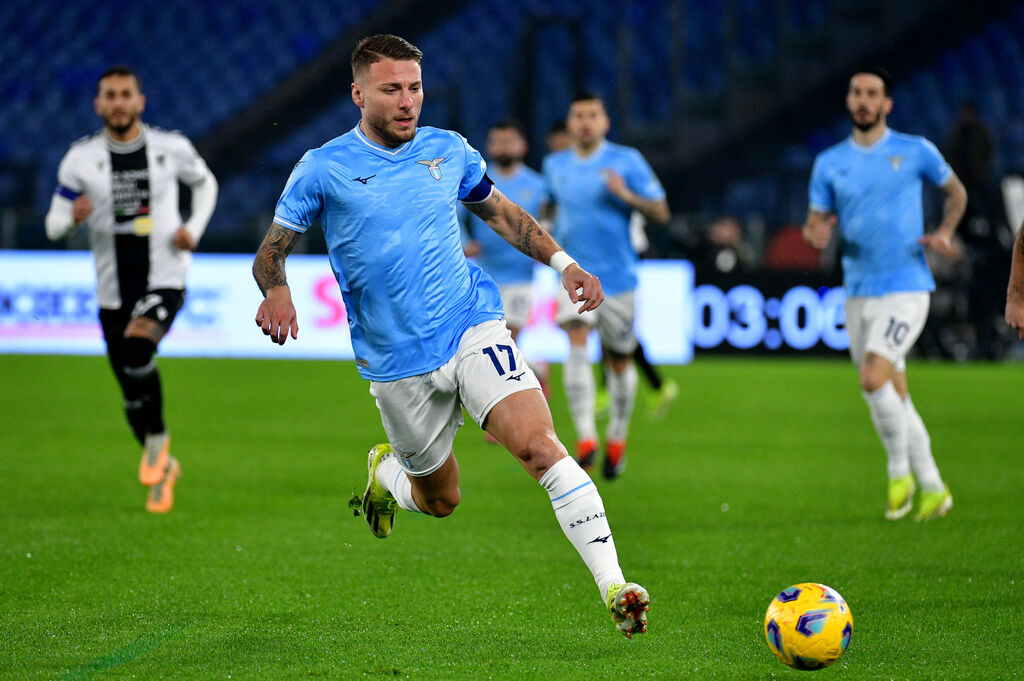 Immobile in azione con la maglia della Lazio (Getty)