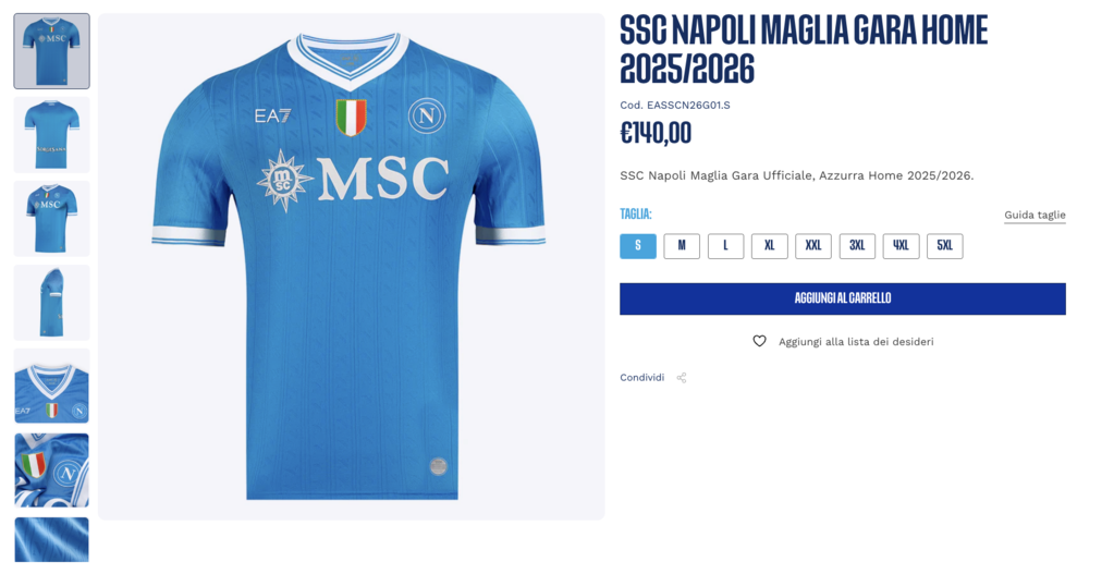 Dettagli maglia SSC Napoli 2025/2026 (Foto: SSC Napoli)