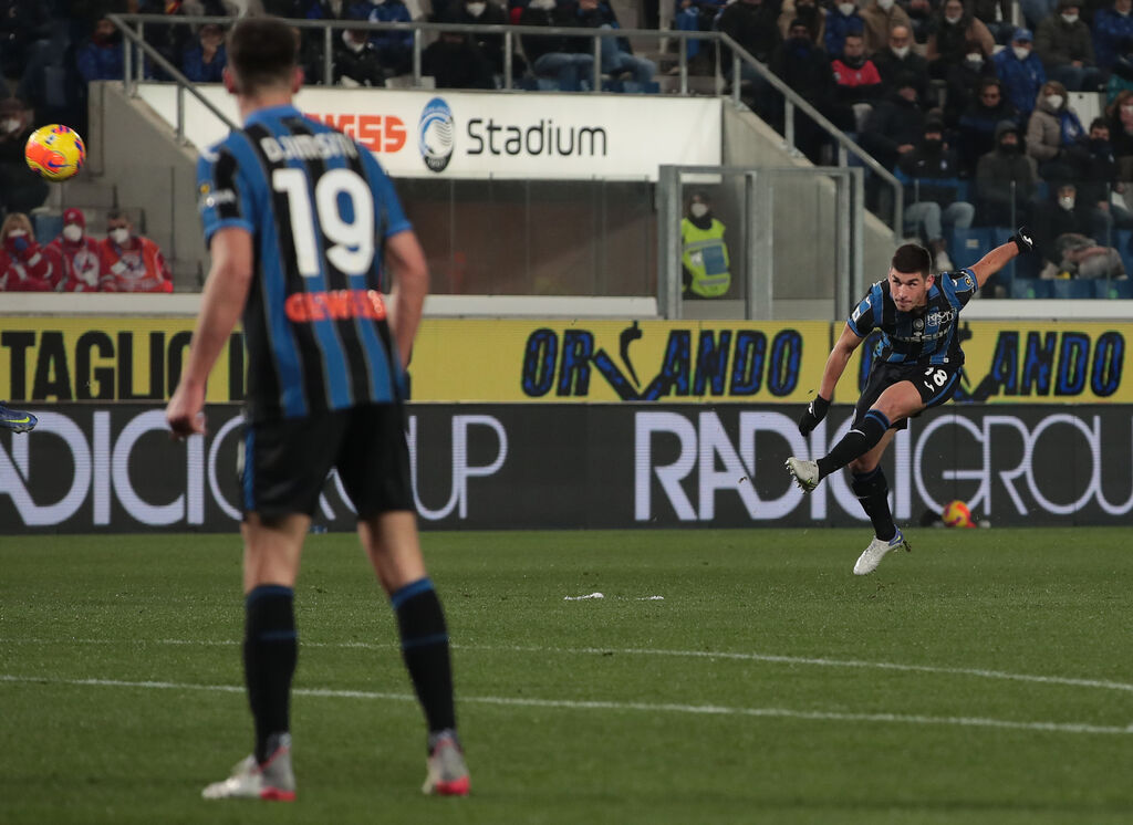 Atalanta, il tiro di Malinovskyi che vale il gol contro la Juventus (Getty)