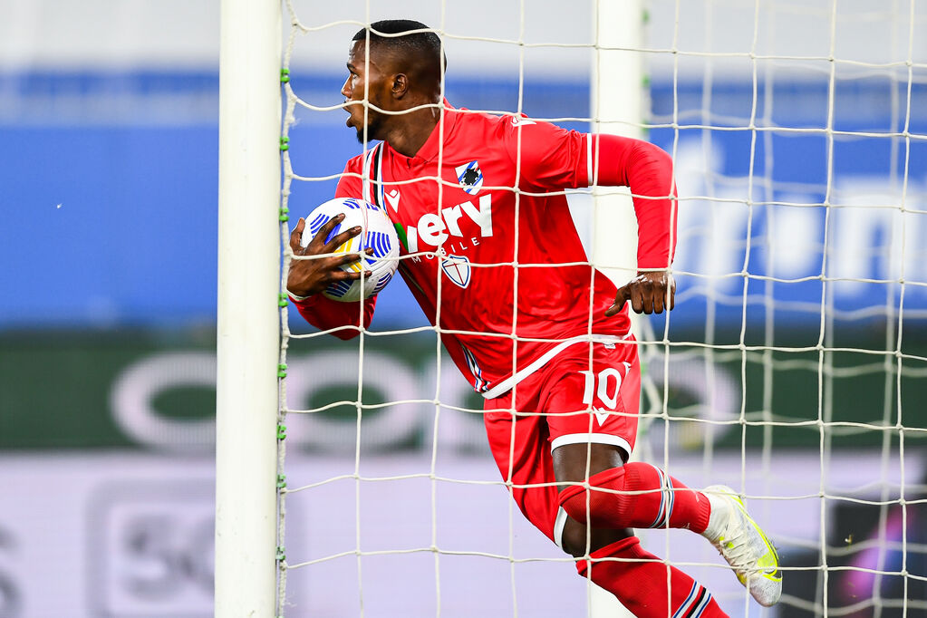 Sampdoria, Keità esulta dopo il 2-2 allo Spezia (Getty)
