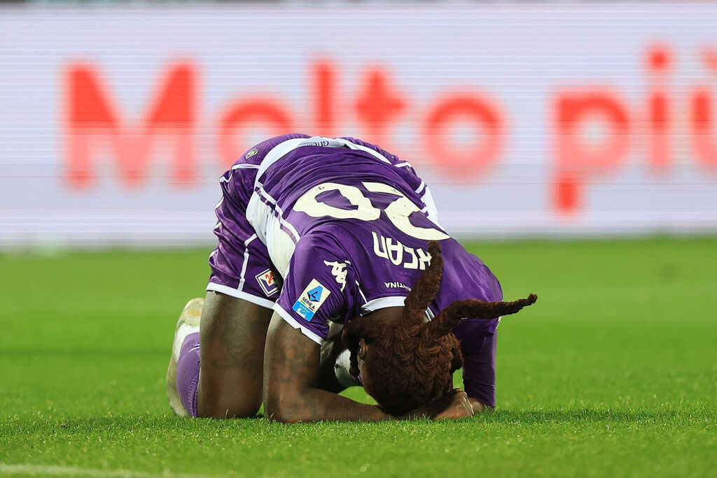 Moise Kean a terra dopo il gol fallito nei primi minuti di gioco (Getty Images)