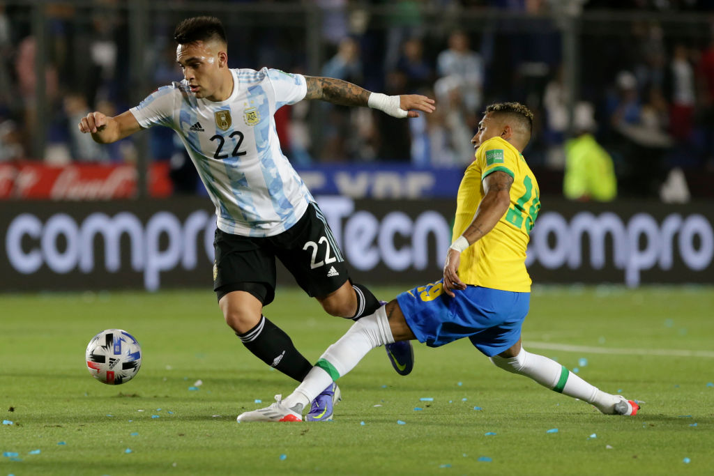 Lautaro Martinez durante Argentina-Brasile (Getty Images)
