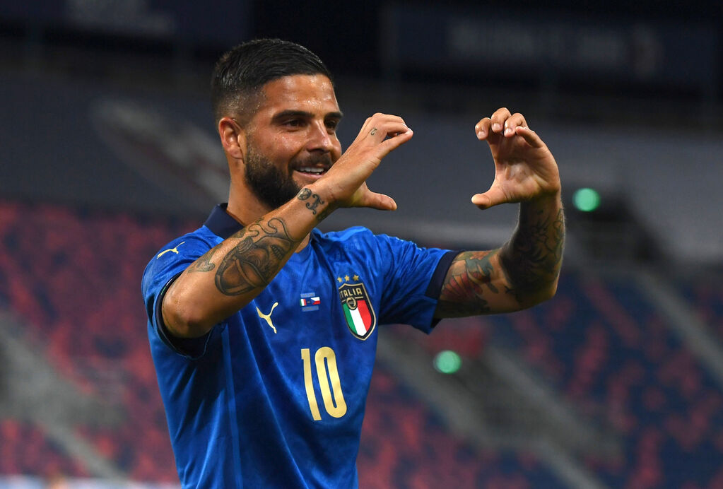 Italia, Insigne festeggia il gol del 3-0 contro la Repubblica Ceca (Getty)