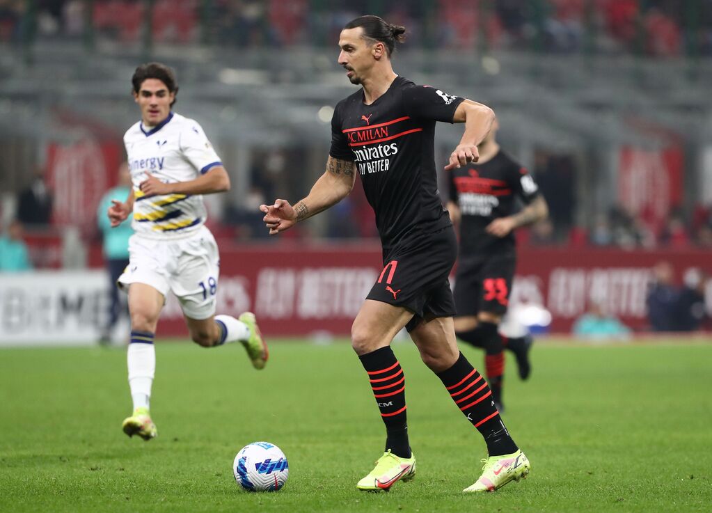 Milan, Zlatan Ibrahimovic in campo contro il Verona (Getty)