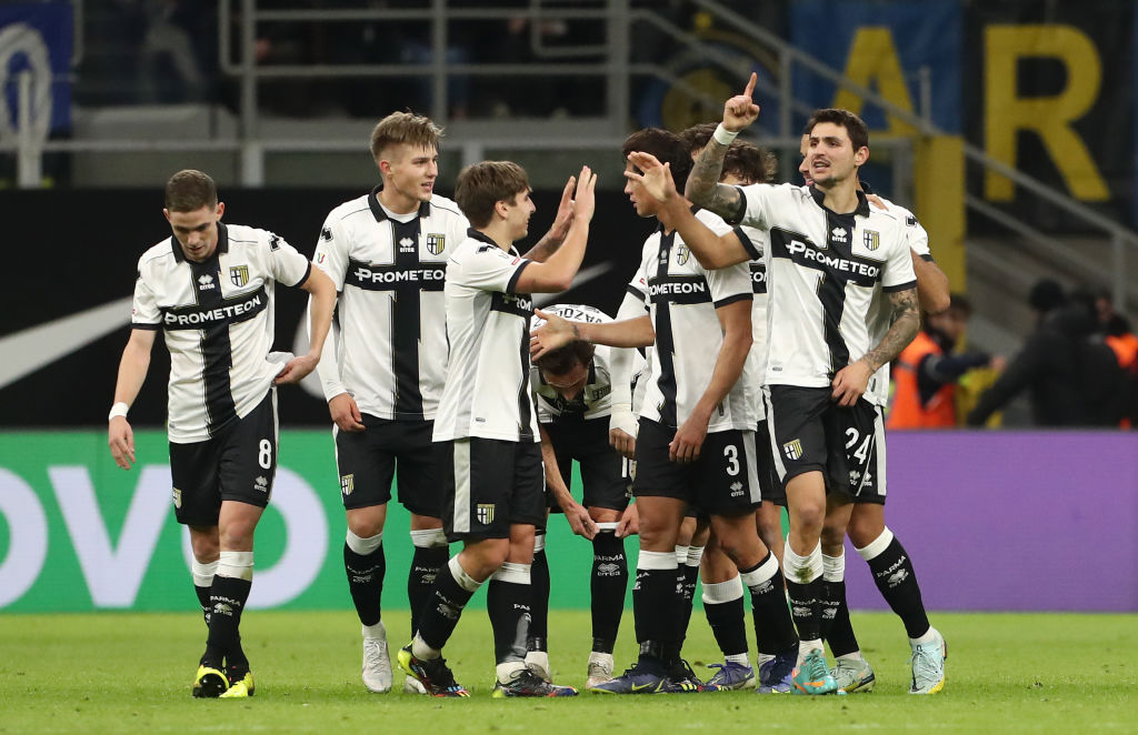 Esultanza ospite dopo lo 0-1 che ha aperto Inter-Parma (Getty Images)