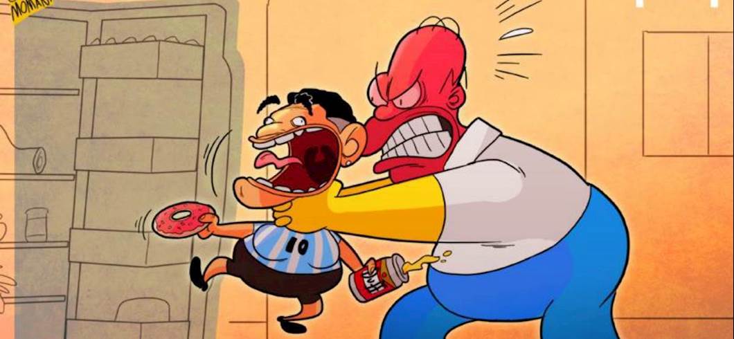 Copertina: Maradona: "Odio i Simpson!". Guerra social contro el Pibe. La voce di Homer: "Dice cose idiote"