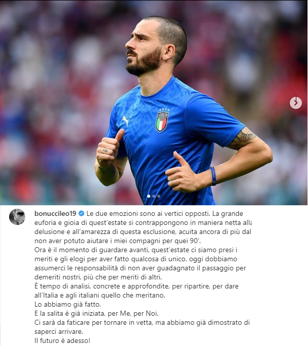 Il post-social di Bonucci (Instagram)