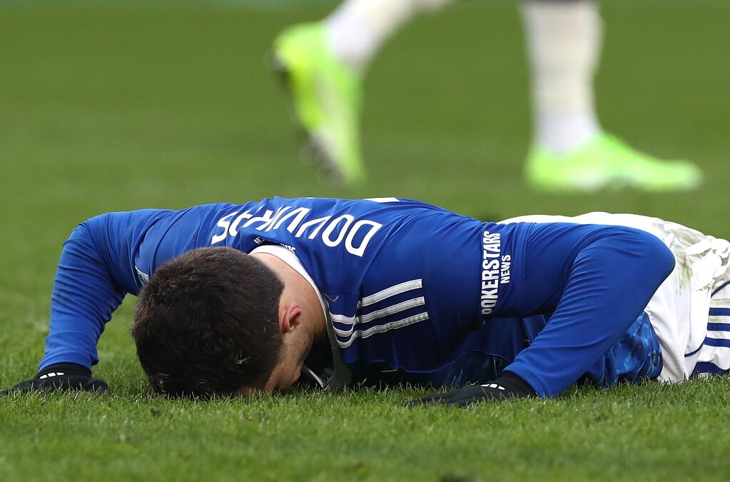 Como - Atalanta 0-0, Douvikas si dispera dopo aver sbagliato un gol (Getty)