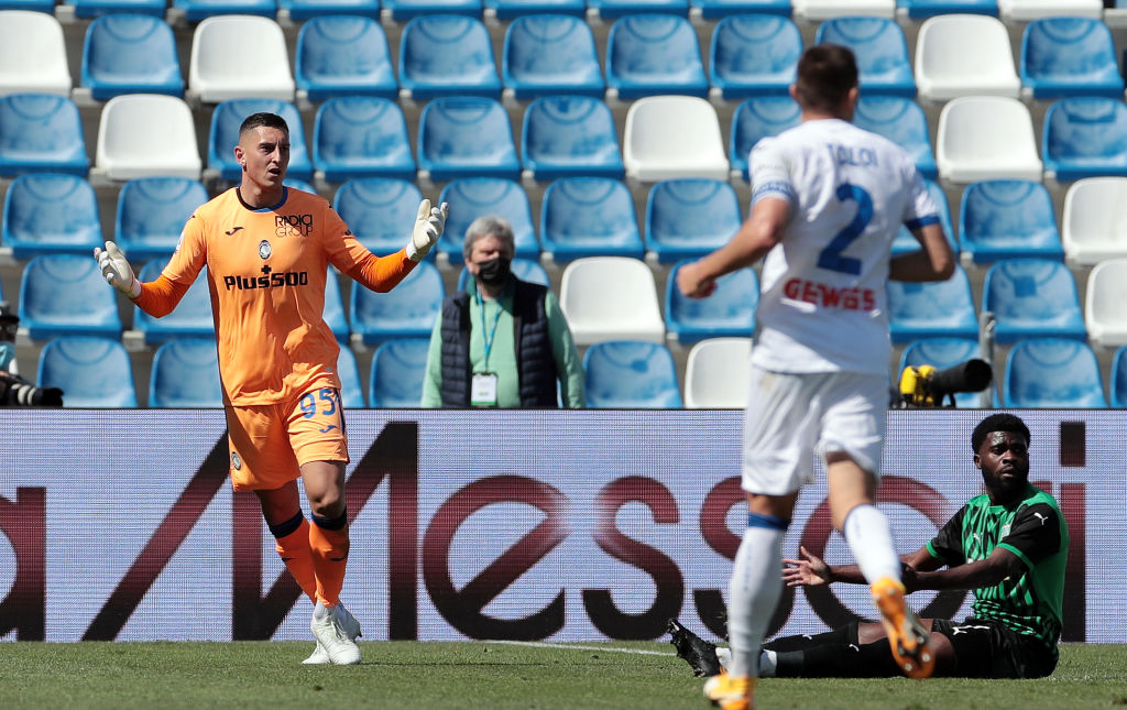 Il momento dell'espulsione di Gollini (Getty Images)