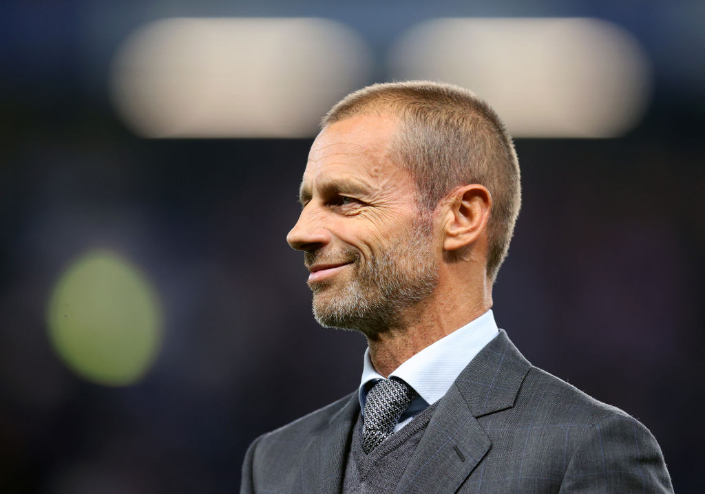 Aleksander Ceferin presenta la Nations League alla vigilia di Italia-Spagna (getty)