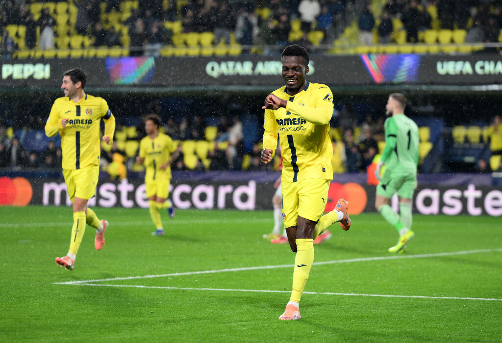 Tabi Oluwaseyi festeggia il gol dell'1-0 del Villarreal (Getty Images)