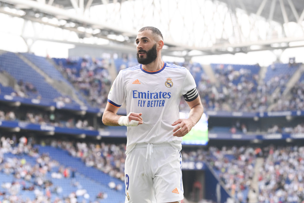 Benzema al centro dell'attacco del Real Madrid contro il Barcellona oggi (Getty Images)