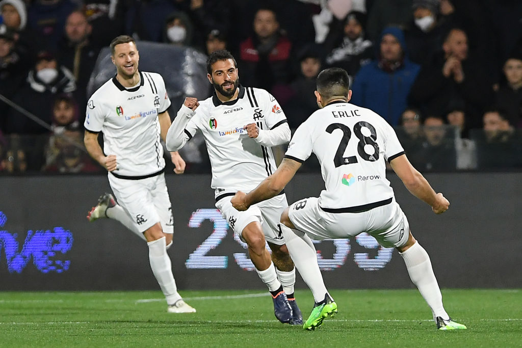 L'esultanza di Verde nell'ultima gara dello Spezia (Getty Images)