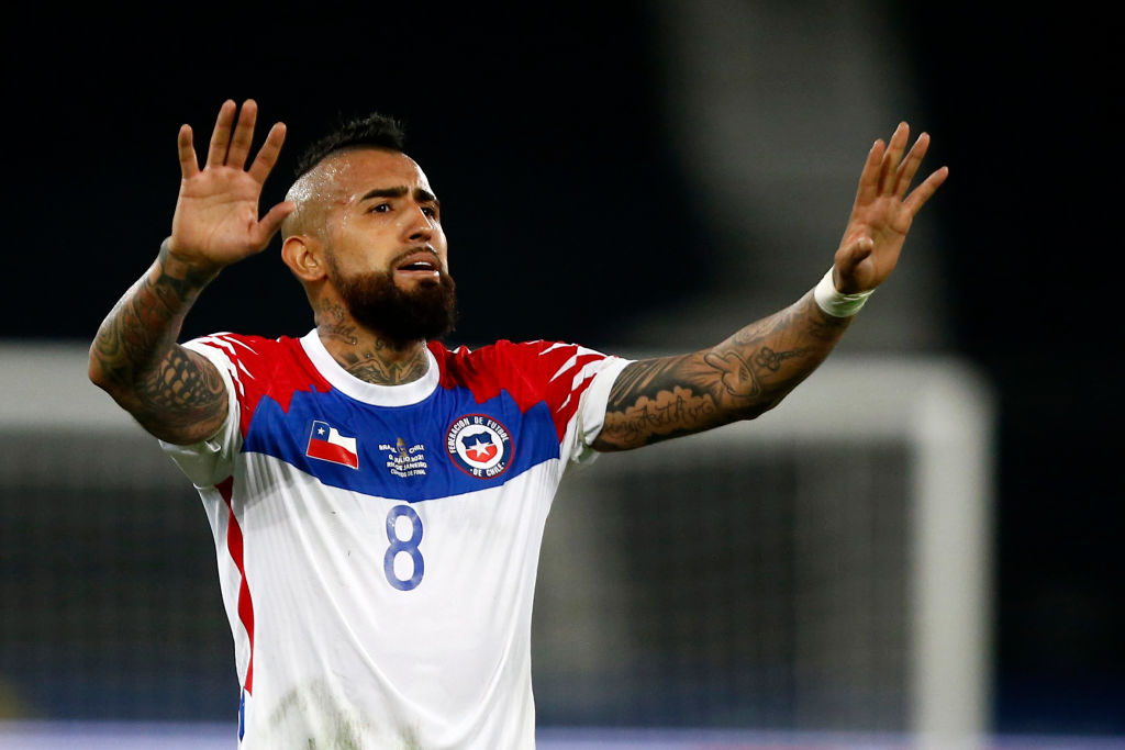 Vidal con la maglia del Cile (Getty Images)