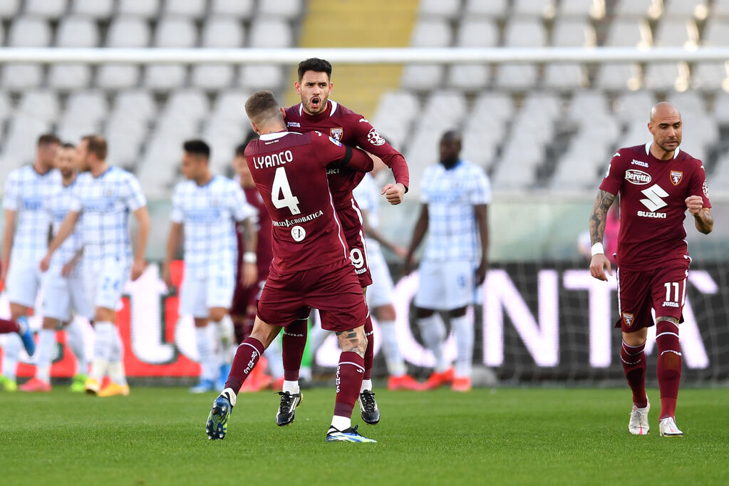 Torino - Inter, Sanabria esulta dopo il gol del pareggio (Getty)