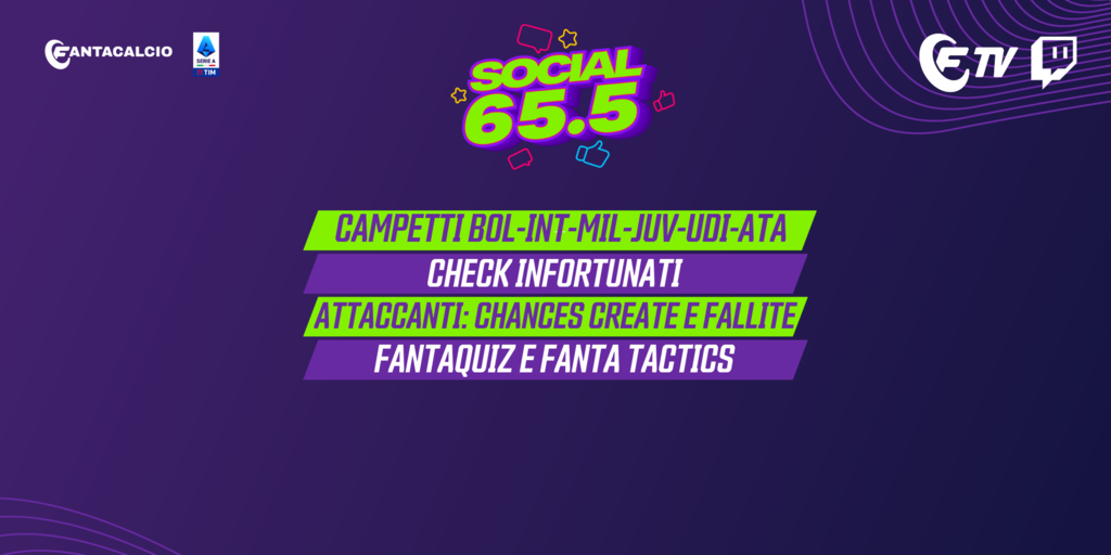 Copertina: LIVE! Campetti Bologna - Inter - Milan - Juve - Napoli e Udinese | Dimarco, Vlasic e Lautaro: check infortunati | !Fantaquiz | Social 65.5 | Fantacalcio TV