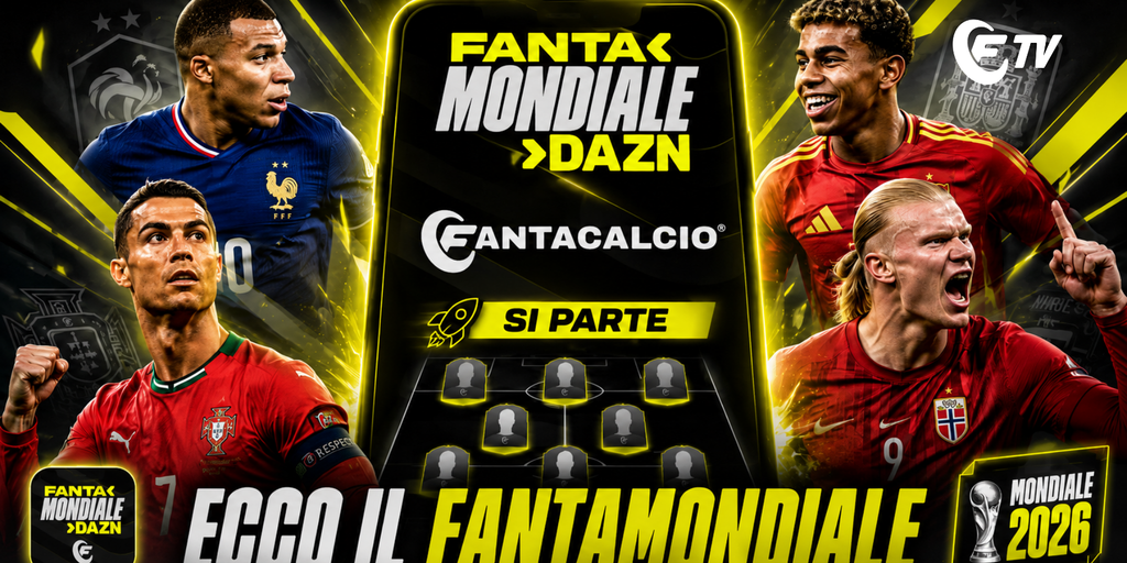 Copertina: LIVE! Fantamondiale Dazn: app, regolamento e premi | La Lazio di Sarri, il Milan di Iraola, l'Atalanta di Sarri e il Napoli? | Campionchilling | Fantacalcio TV