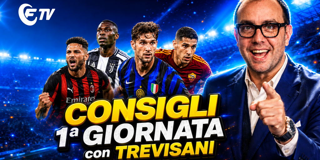 Copertina: Live! Consigli Fantacalcio 1ᵃ giornata | Lautaro, Berardi, Dybala, Pulisic e Paz | Line Up Day con Trevisani | Fantacalcio TV