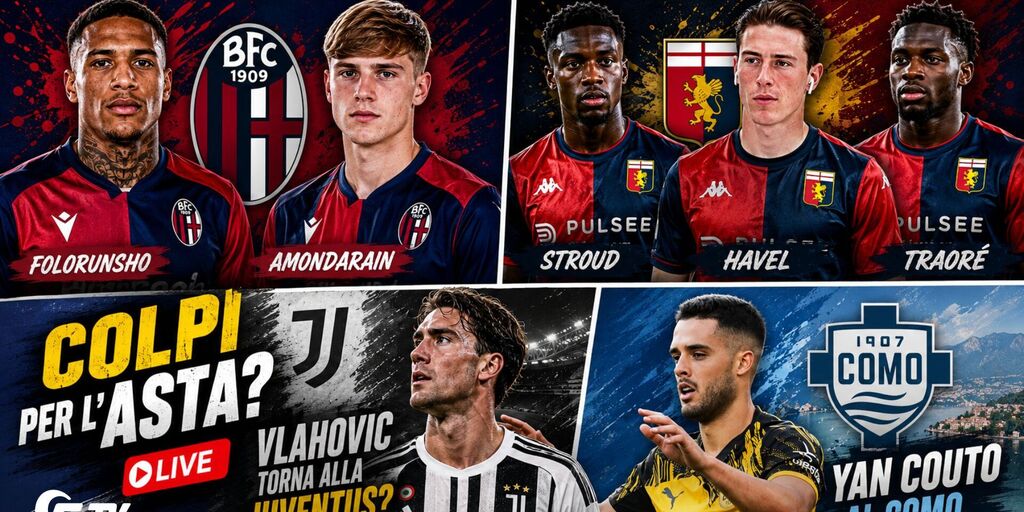 Copertina: LIVE! Vlahovic, Couto, Gila e Solet: calciomercato | Campetti Bologna, Como, Juventus e Genoa | Summer Vibes | Fantacalcio TV