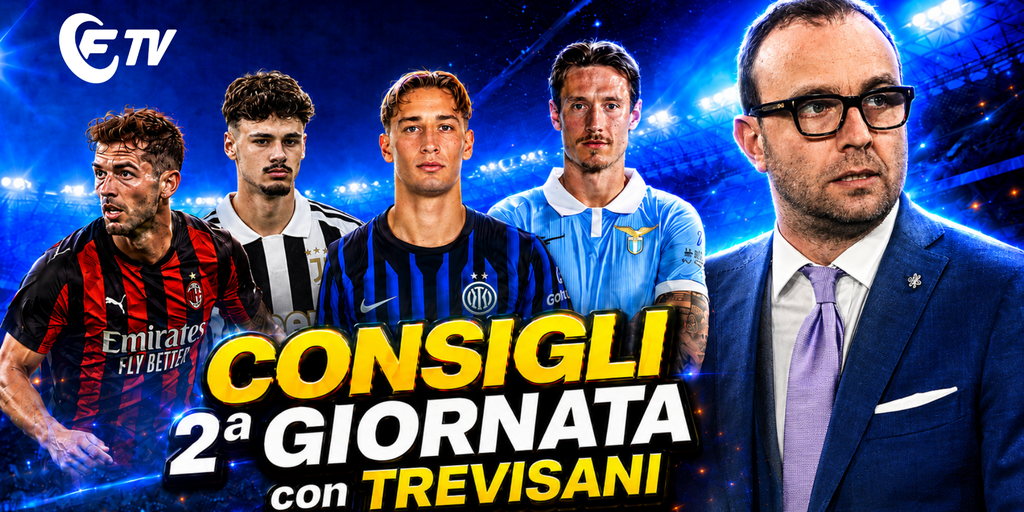 Copertina: Live! Consigli Fantacalcio 2ᵃ giornata | Thuram, Kean, Berardi, Pulisic e Davis | Line Up Day con Trevisani | Fantacalcio TV