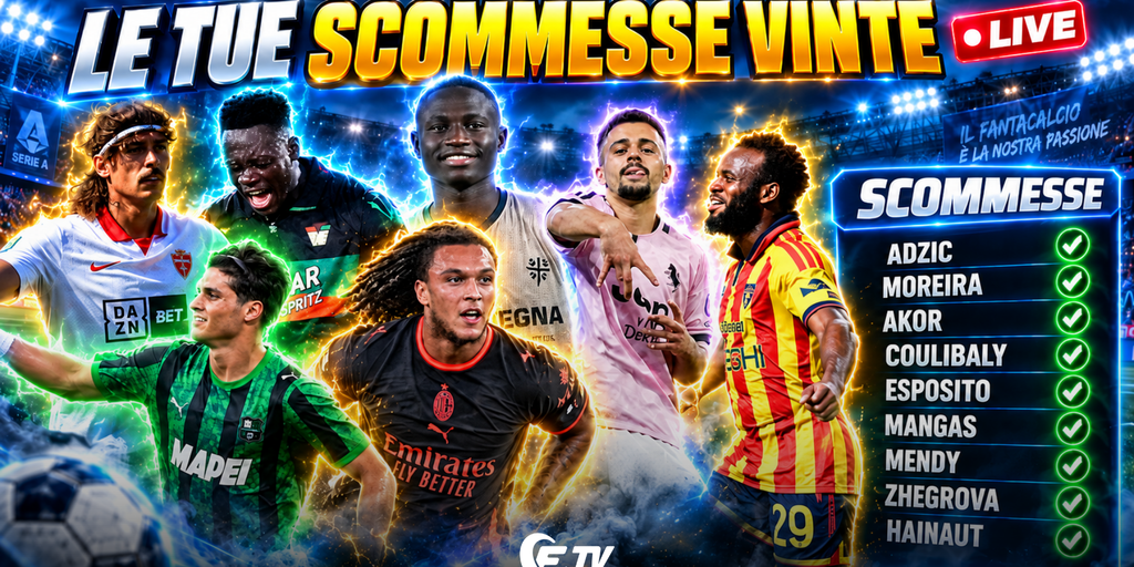 Copertina: Live! 10 scommesse vinte? | Lazio, arriva Icardi? | Focus: Rabiot, Maldini, Busio, Dodò, Dimarco, Mangas, Zhegrova | Fantacalcio TV