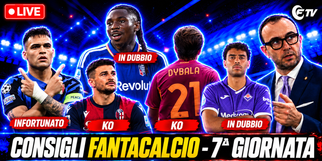 Copertina: Live! Consigli Fantacalcio 7ᵃ giornata | Kessie, Esposito, Mora, Hojlund e Mastantuono | Line Up Day con Trevisani | Fantacalcio TV