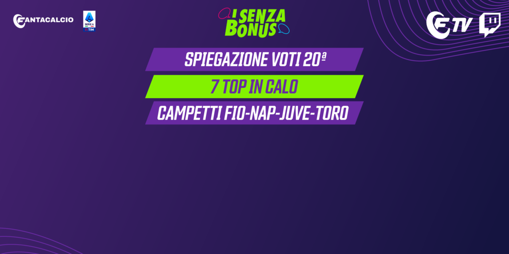 Copertina: LIVE! Spiegazione voti e assist 20ª | 7 top in calo | Campetti Fio, Nap, Toro e Juve I Senza Bonus con Trevisani | Fantacalcio TV