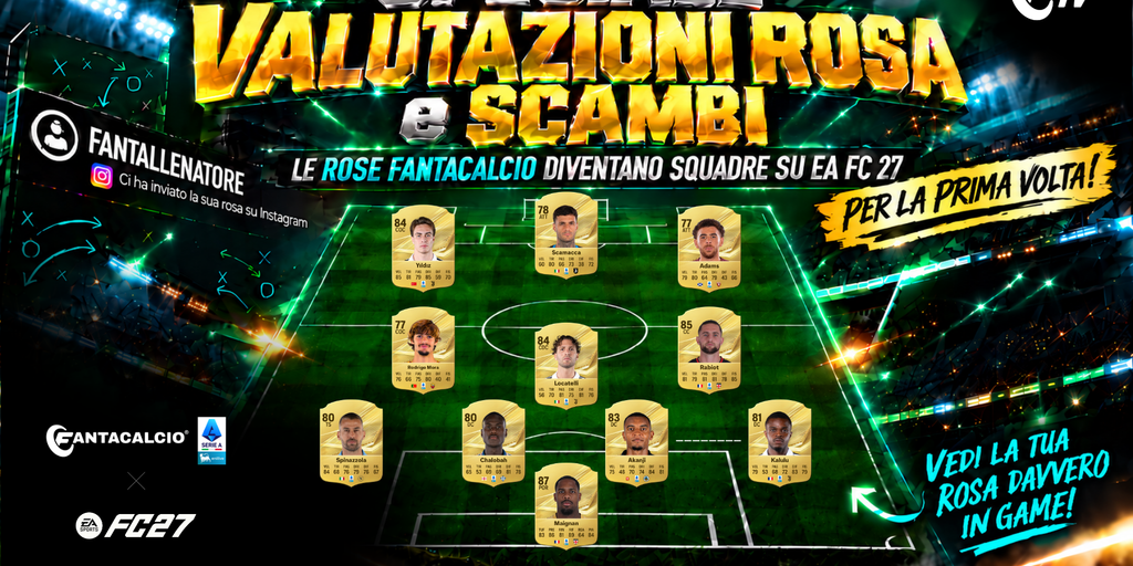 Copertina: LIVE! Valutazione rose in game su EA SPORTS FC™ 27 | Scambi da fare durante la sosta | Malen, Davis, Odgaard, Anguissa: le ultime | Fantacalcio TV